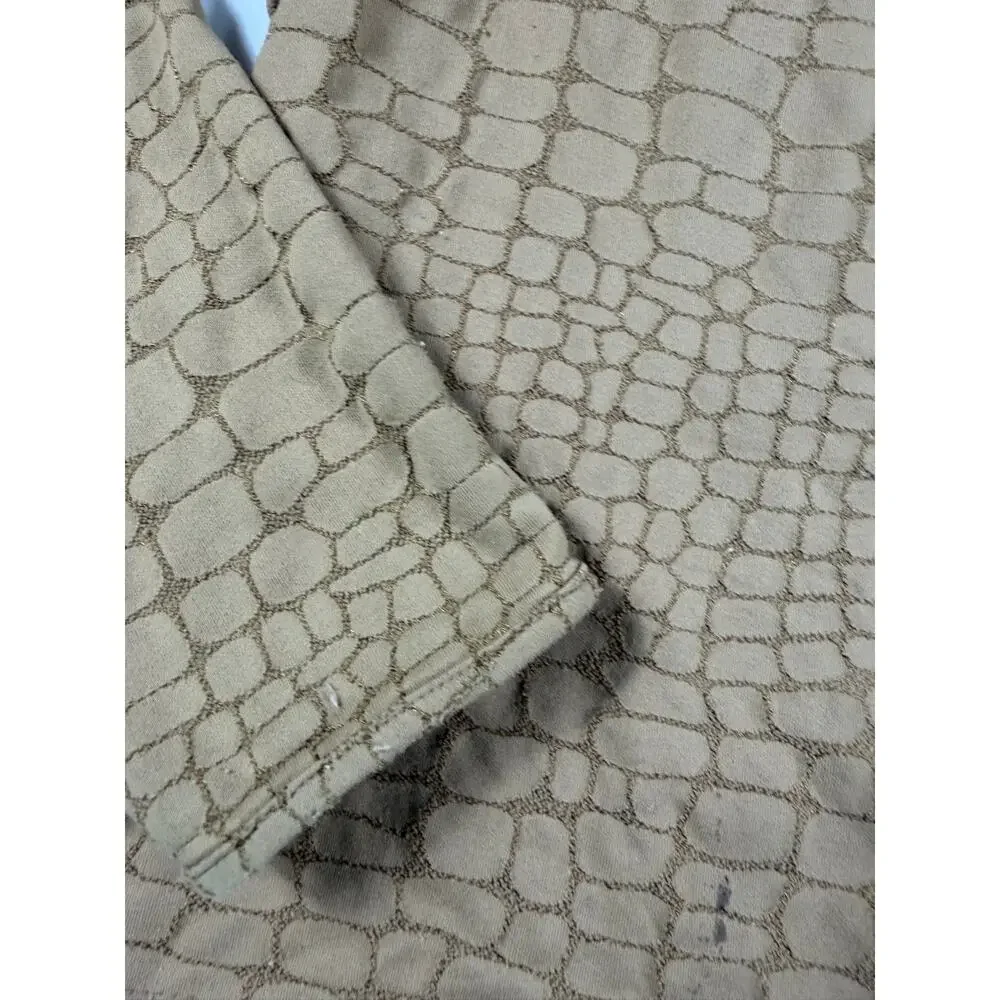 Talbots Petites Textured Crocodile Print Knit Top Size Medium